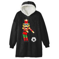 Christmas Soccer Flossing Hooded Wearable Blanket