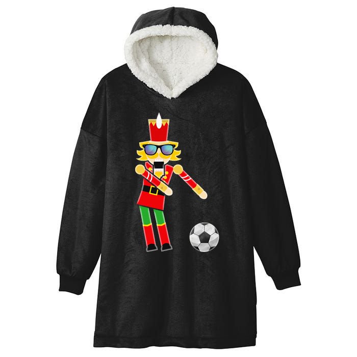 Christmas Soccer Flossing Hooded Wearable Blanket