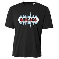 Chicago Skyline Flag City Illinois Souvenir Cooling Performance Crew T-Shirt