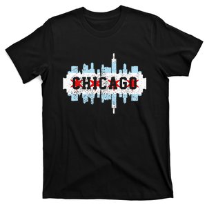 Chicago Skyline Flag City Illinois Souvenir T-Shirt