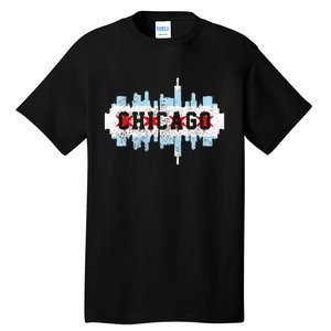 Chicago Skyline Flag City Illinois Souvenir Tall T-Shirt