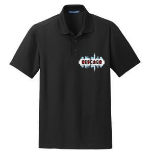 Chicago Skyline Flag City Illinois Souvenir Dry Zone Grid Polo