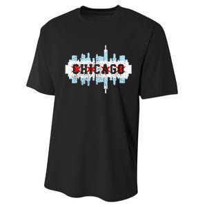 Chicago Skyline Flag City Illinois Souvenir Performance Sprint T-Shirt