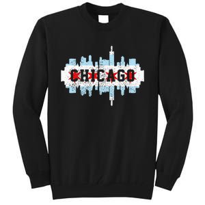 Chicago Skyline Flag City Illinois Souvenir Tall Sweatshirt