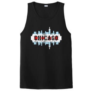 Chicago Skyline Flag City Illinois Souvenir PosiCharge Competitor Tank