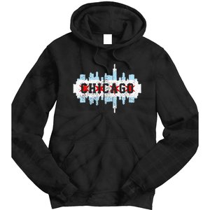 Chicago Skyline Flag City Illinois Souvenir Tie Dye Hoodie