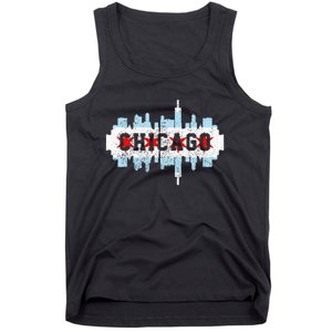 Chicago Skyline Flag City Illinois Souvenir Tank Top