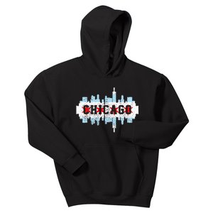 Chicago Skyline Flag City Illinois Souvenir Kids Hoodie