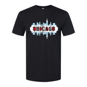 Chicago Skyline Flag City Illinois Souvenir Softstyle CVC T-Shirt