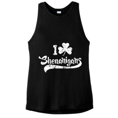Clover Shenanigans Funny Irish Clover St Saint Patricks Day Ladies PosiCharge Tri-Blend Wicking Tank