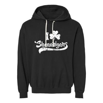 Clover Shenanigans Funny Irish Clover St Saint Patricks Day Garment-Dyed Fleece Hoodie
