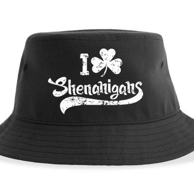 Clover Shenanigans Funny Irish Clover St Saint Patricks Day Sustainable Bucket Hat