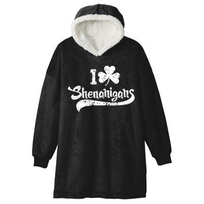 Clover Shenanigans Funny Irish Clover St Saint Patricks Day Hooded Wearable Blanket