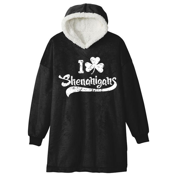 Clover Shenanigans Funny Irish Clover St Saint Patricks Day Hooded Wearable Blanket