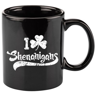 Clover Shenanigans Funny Irish Clover St Saint Patricks Day 11oz C Handle Ceramic Mug
