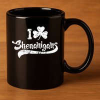 Clover Shenanigans Funny Irish Clover St Saint Patricks Day 11oz C Handle Ceramic Mug