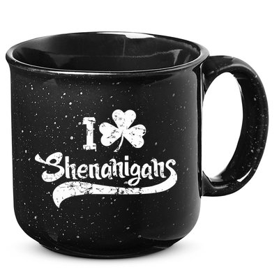 Clover Shenanigans Funny Irish Clover St Saint Patricks Day 15oz Campfire Ceramic Mug