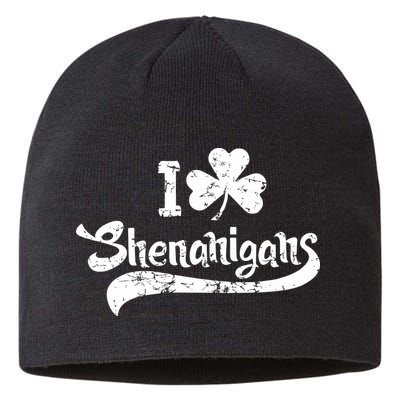 Clover Shenanigans Funny Irish Clover St Saint Patricks Day Sustainable Beanie