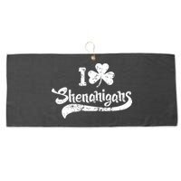 Clover Shenanigans Funny Irish Clover St Saint Patricks Day Large Microfiber Waffle Golf Towel