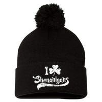 Clover Shenanigans Funny Irish Clover St Saint Patricks Day Pom Pom 12in Knit Beanie
