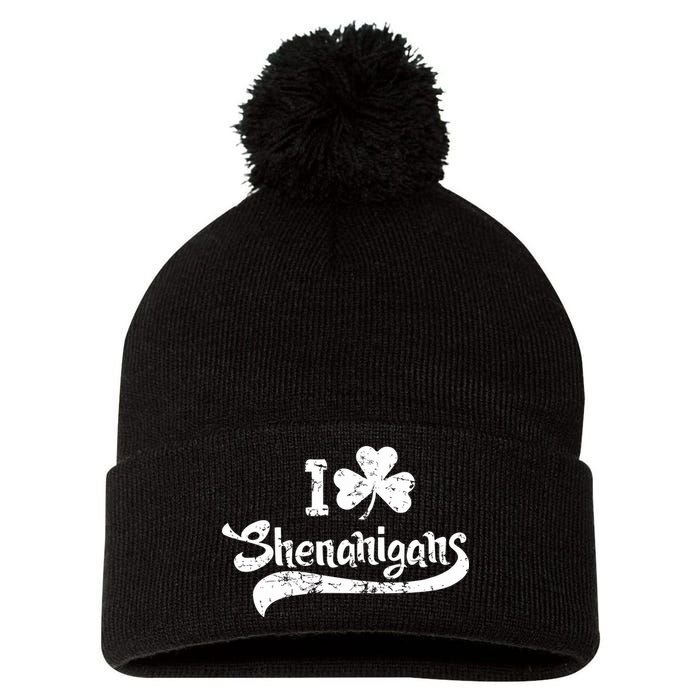 Clover Shenanigans Funny Irish Clover St Saint Patricks Day Pom Pom 12in Knit Beanie