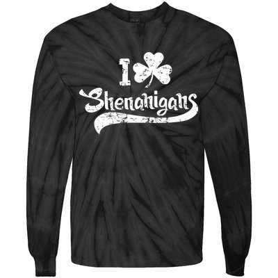 Clover Shenanigans Funny Irish Clover St Saint Patricks Day Tie-Dye Long Sleeve Shirt