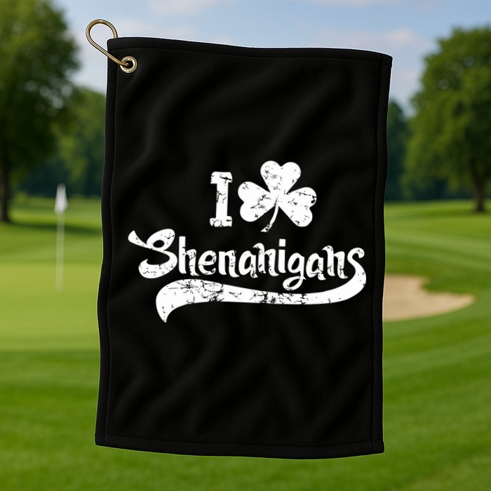 Clover Shenanigans Funny Irish Clover St Saint Patricks Day Golf Towel