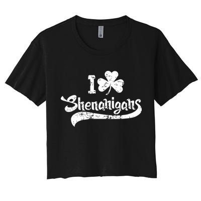 Clover Shenanigans Funny Irish Clover St Saint Patricks Day Crop Top