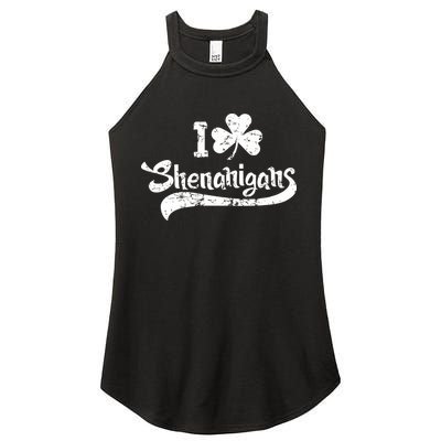 Clover Shenanigans Funny Irish Clover St Saint Patricks Day Women's Perfect Tri Rocker Tank