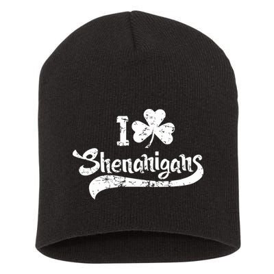 Clover Shenanigans Funny Irish Clover St Saint Patricks Day Short Acrylic Beanie