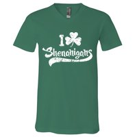 Clover Shenanigans Funny Irish Clover St Saint Patricks Day V-Neck T-Shirt