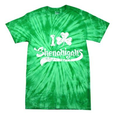Clover Shenanigans Funny Irish Clover St Saint Patricks Day Tie-Dye T-Shirt