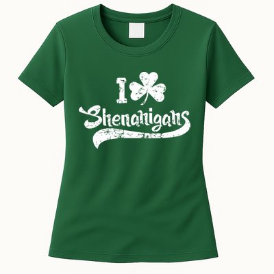 Clover Shenanigans Funny Irish Clover St Saint Patricks Day Womens T-Shirt