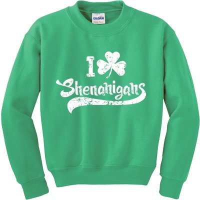Clover Shenanigans Funny Irish Clover St Saint Patricks Day Kids Sweatshirt
