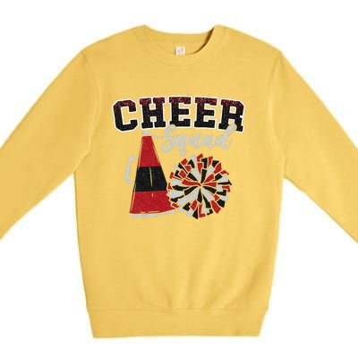 Cheer Squad Funny Cheerleader Cheerleading Red Women Girl Premium Crewneck Sweatshirt