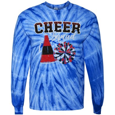 Cheer Squad Funny Cheerleader Cheerleading Red Women Girl Tie-Dye Long Sleeve Shirt