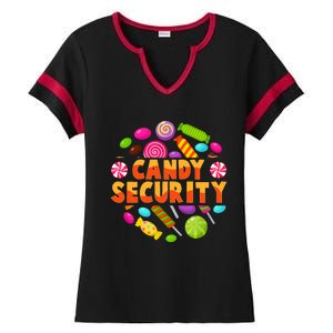 Candy Security Funny Candy Land Costume Candyland Party Ladies Halftime Notch Neck Tee