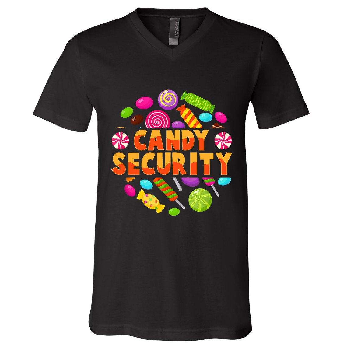 Candy Security Funny Candy Land Costume Candyland Party V-Neck T-Shirt