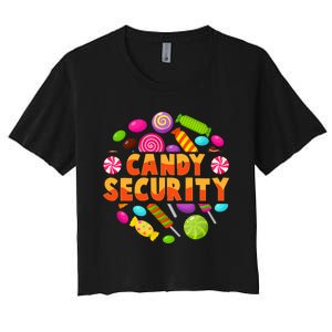 Candy Security Funny Candy Land Costume Candyland Party Women's Crop Top Tee