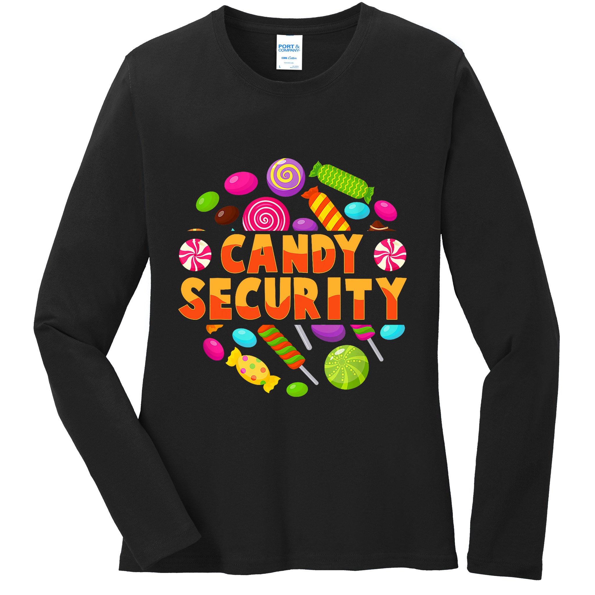 Candy Security Funny Candy Land Costume Candyland Party Ladies Long Sleeve Shirt