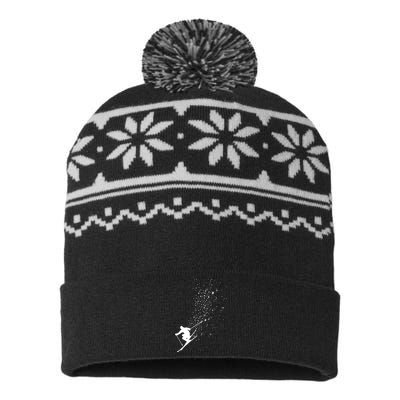 Cool Ski Freestyle Skiing Winter Sports Skier Freeski Gift USA-Made Snowflake Beanie