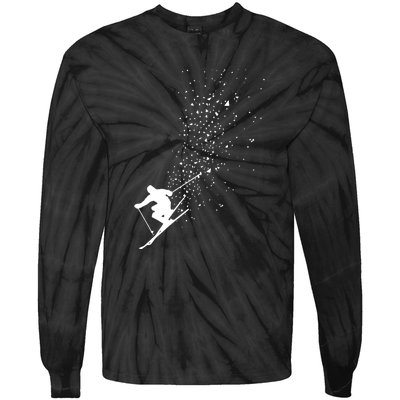 Cool Ski Freestyle Skiing Winter Sports Skier Freeski Gift Tie-Dye Long Sleeve Shirt