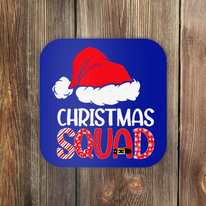 Christmas Squad Family Group Matching Santa Hat Xmas Coaster