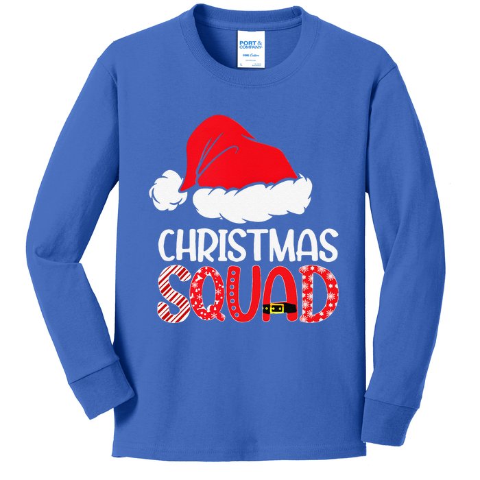 Christmas Squad Family Group Matching Santa Hat Xmas Kids Long Sleeve Shirt