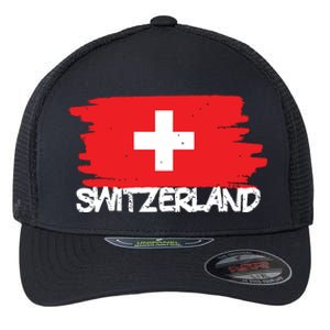 Cool Switzerland Flag Flexfit Unipanel Trucker Cap