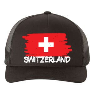 Cool Switzerland Flag Yupoong Adult 5-Panel Trucker Hat