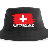 Cool Switzerland Flag Sustainable Bucket Hat