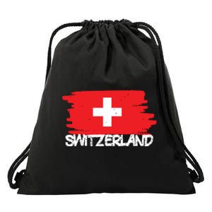 Cool Switzerland Flag Drawstring Bag