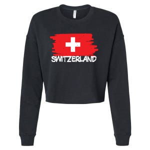 Cool Switzerland Flag Cropped Pullover Crew