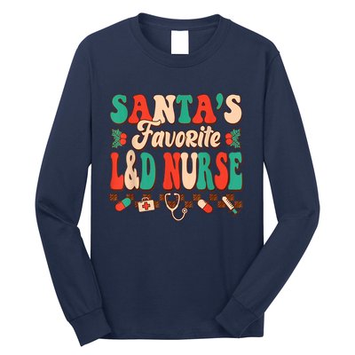 Christmas Santas Favorite L&D Nurse Labor Delivery Nurse Long Sleeve Shirt